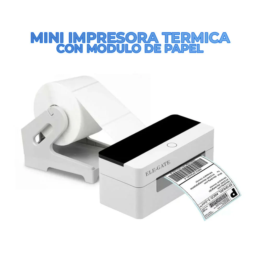 Impresora térmica pequeña usb ele-gate con base dispensador de etiquetas / im.07