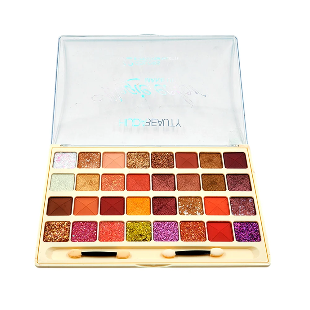 Paleta de sombras para ojos, con 2 mini aplicadores y 32 tonos diferentes / magic color