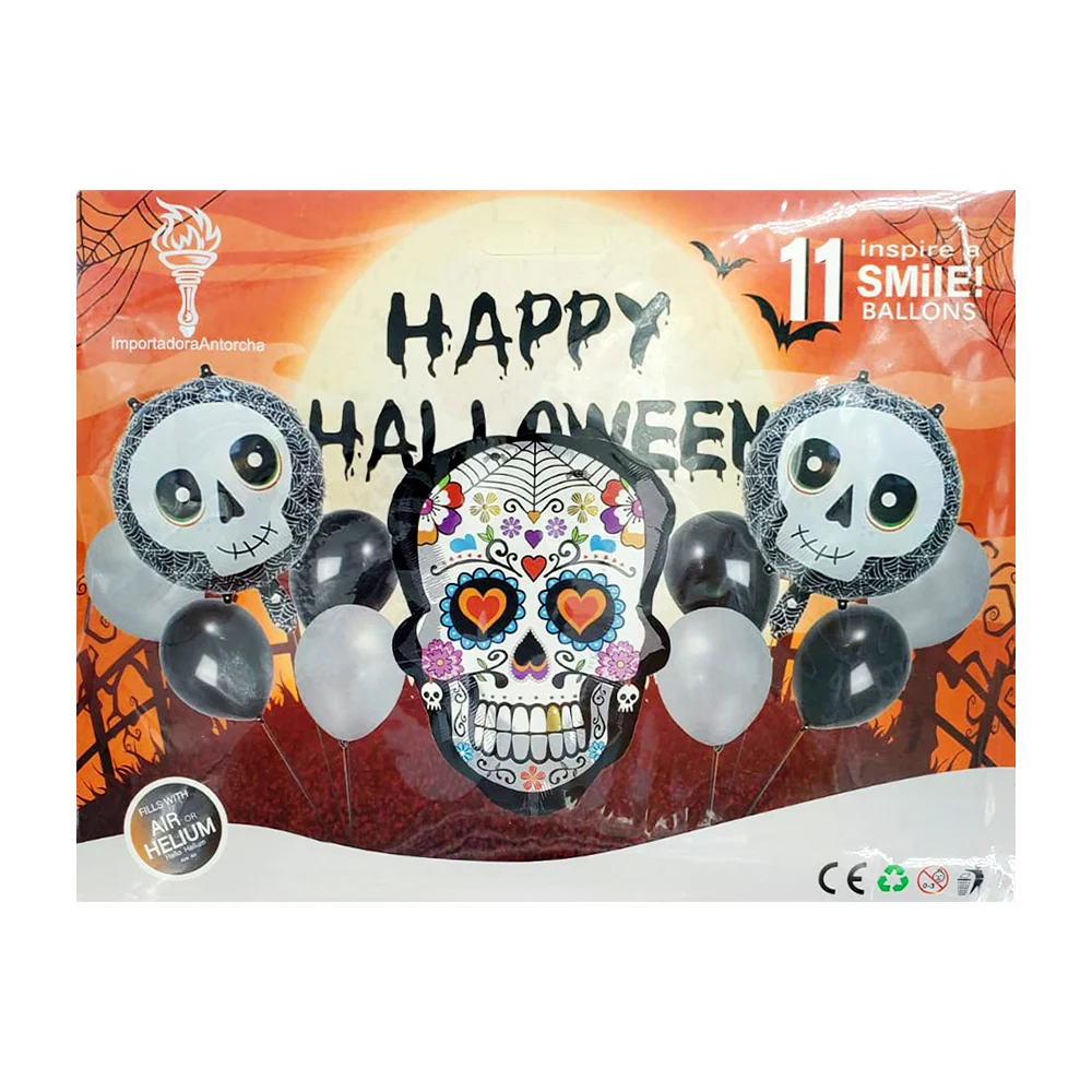 Set 11 globos con temática de halloween con diseño de calaverita / inn-wxtz-201 / 678902