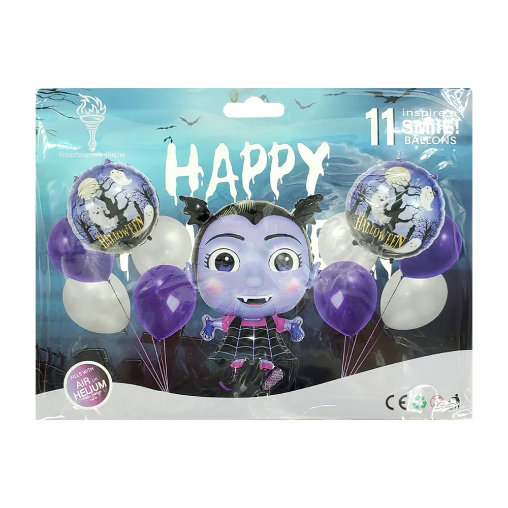Set 11 globos con temática de halloween con diseño de vampirina / inn-wxtz-203
