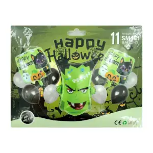 Set 11 globos con temática de halloween con diseño de frankenstein / …
