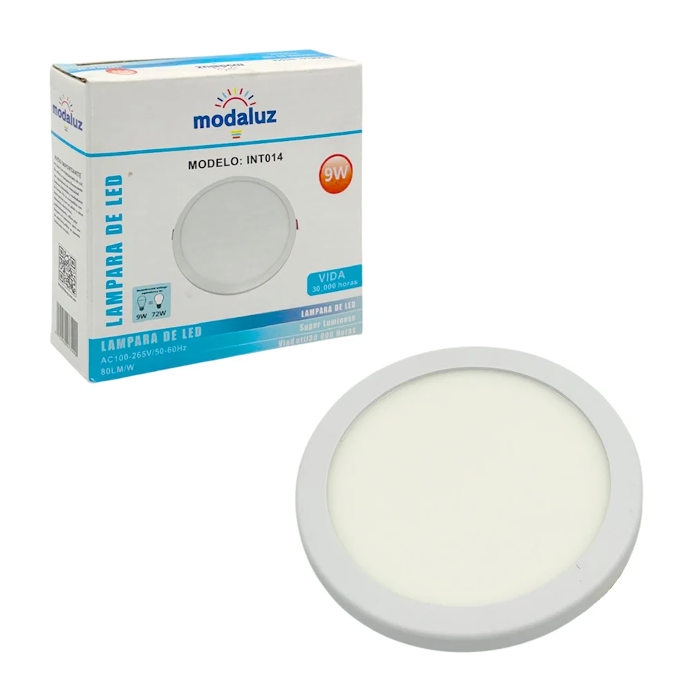 Foco led tipo plafón redondo modaluz de luz blanca y consumo de 9w / int014