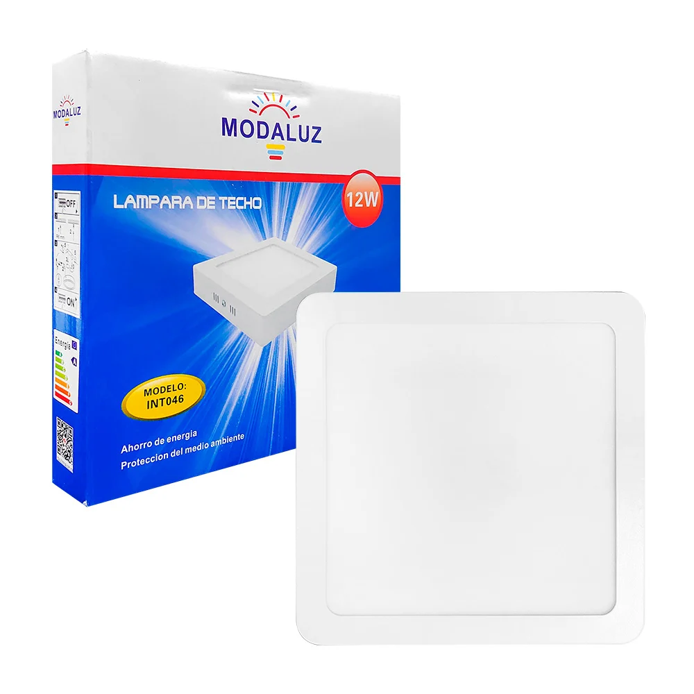 Lámpara led cuadrada para empotrar modaluz de luz blanca y consumo de 12w / int046