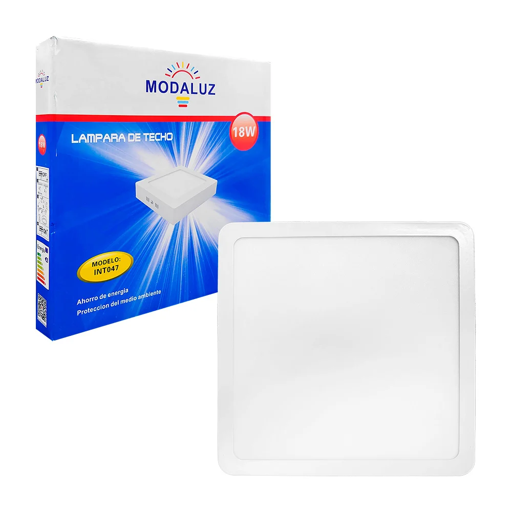 Lámpara led cuadrada para empotrar modaluz de luz blanca y consumo de 18w / int047