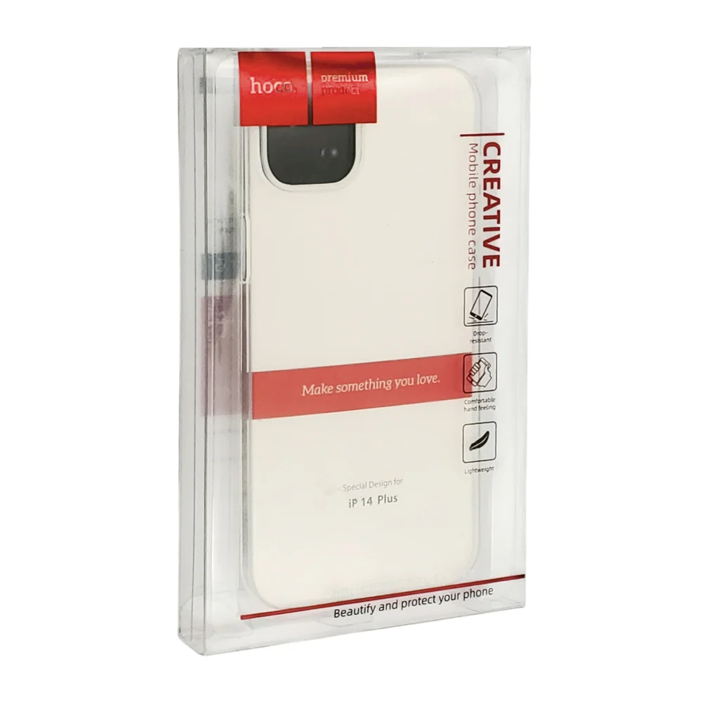 Funda protectora para iphone 14 plus de plástico duro resistente traslúcida - transparente / beautify and protect your phone / 621809 / creative case