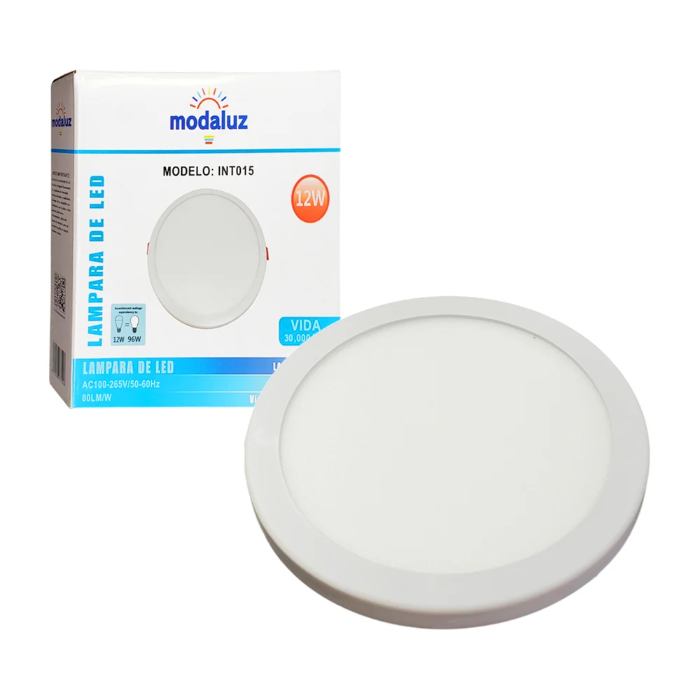 Lámpara led tipo plafón redondo modaluz de luz blanca y consumo de 12w / int015