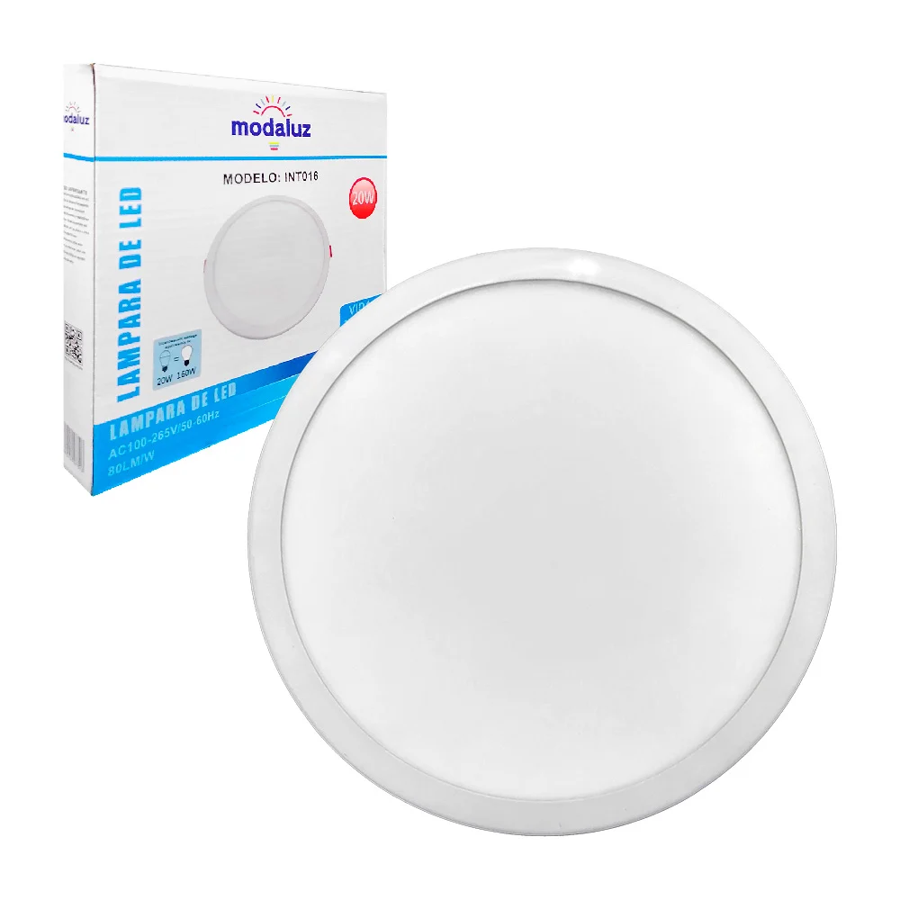 Lámpara led tipo plafón redondo modaluz de luz blanca y consumo de 20w /  int016