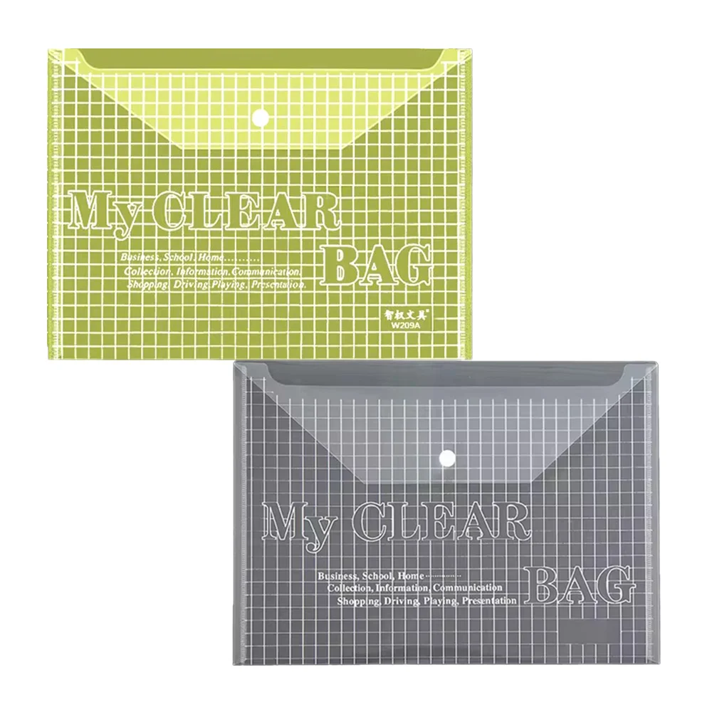 1pza Folder carpeta transparente de plástico con broche, variedad de colores / my clear bag / w-209fc