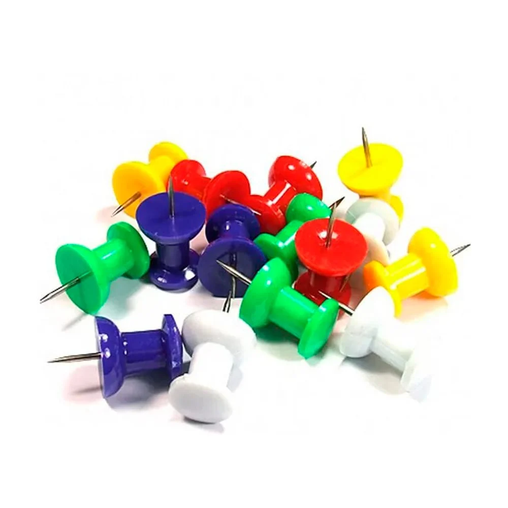 Caja con 40 tachuelas, variedad de colores / xu yi stationery pins and clips