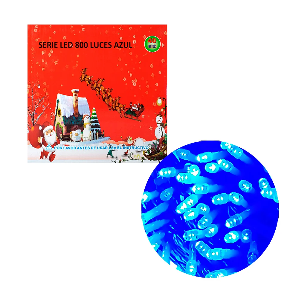 Serie de 800 luces para decoración navideña en color azul, 40m / j6142