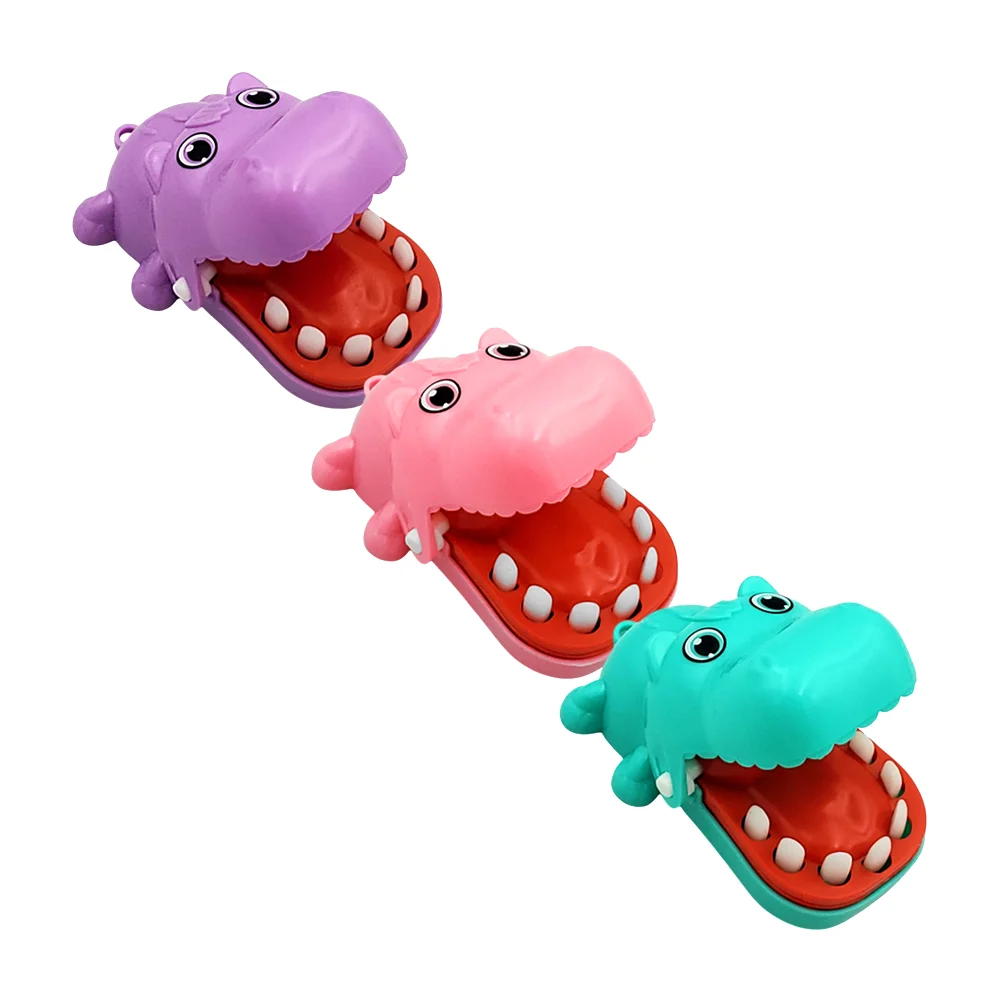 Mini juguete de hipopótamo mordelón con dientes sobresalidos, variedad de colores / j61a