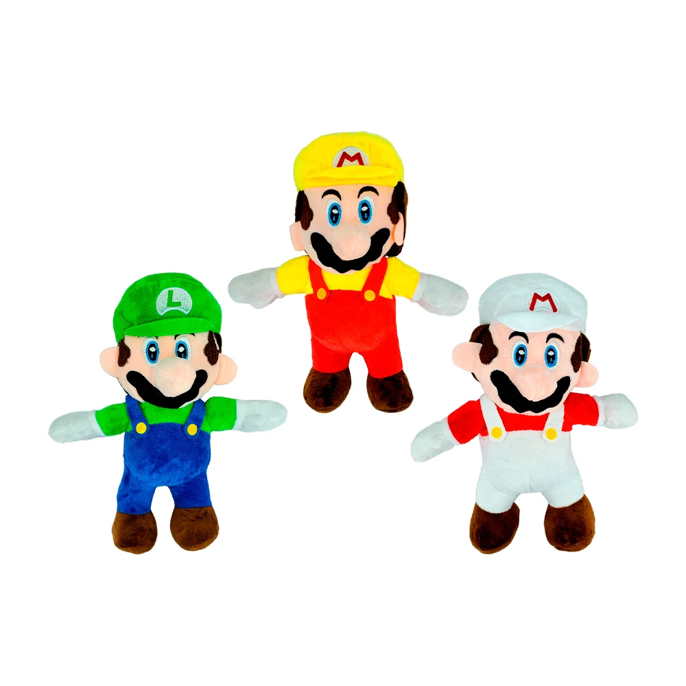 1pza Peluche afelpado en forma de luigi o mario bros con colgante y ventosa 28cm, variedad de colores / j88