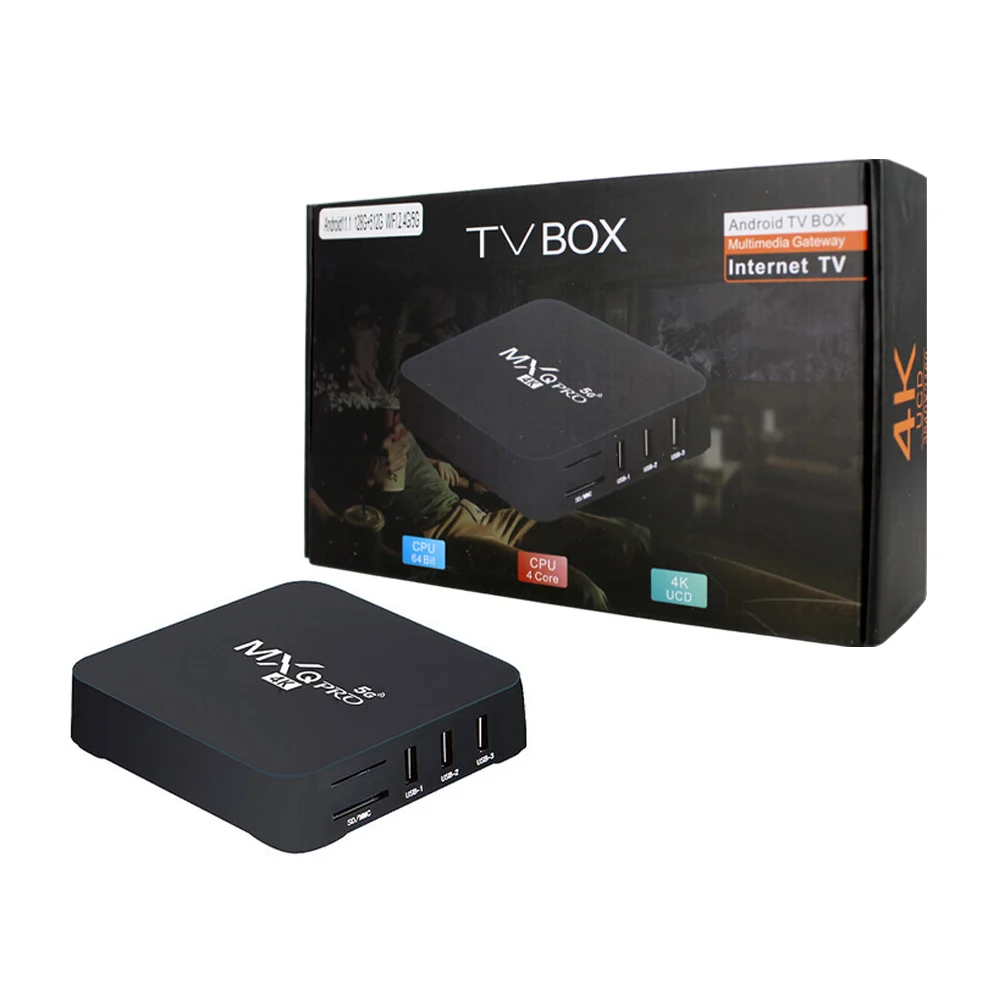 Tv box 4k con sistema operativo android 11.0, 128g+512g / zy-mxqpro