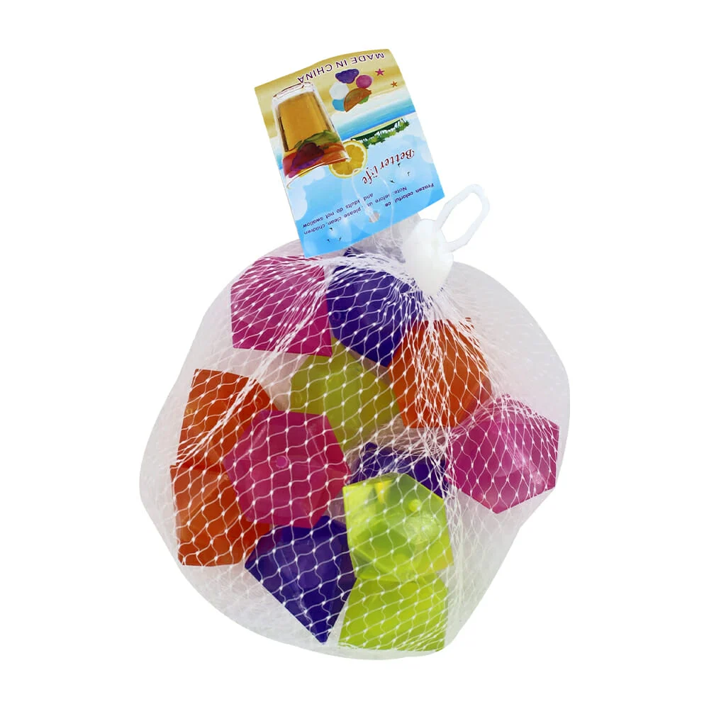 Red con 12 moldes de silicón con agua encapsulada para enfriar bebidas, variedad de colores / ro-jf4001