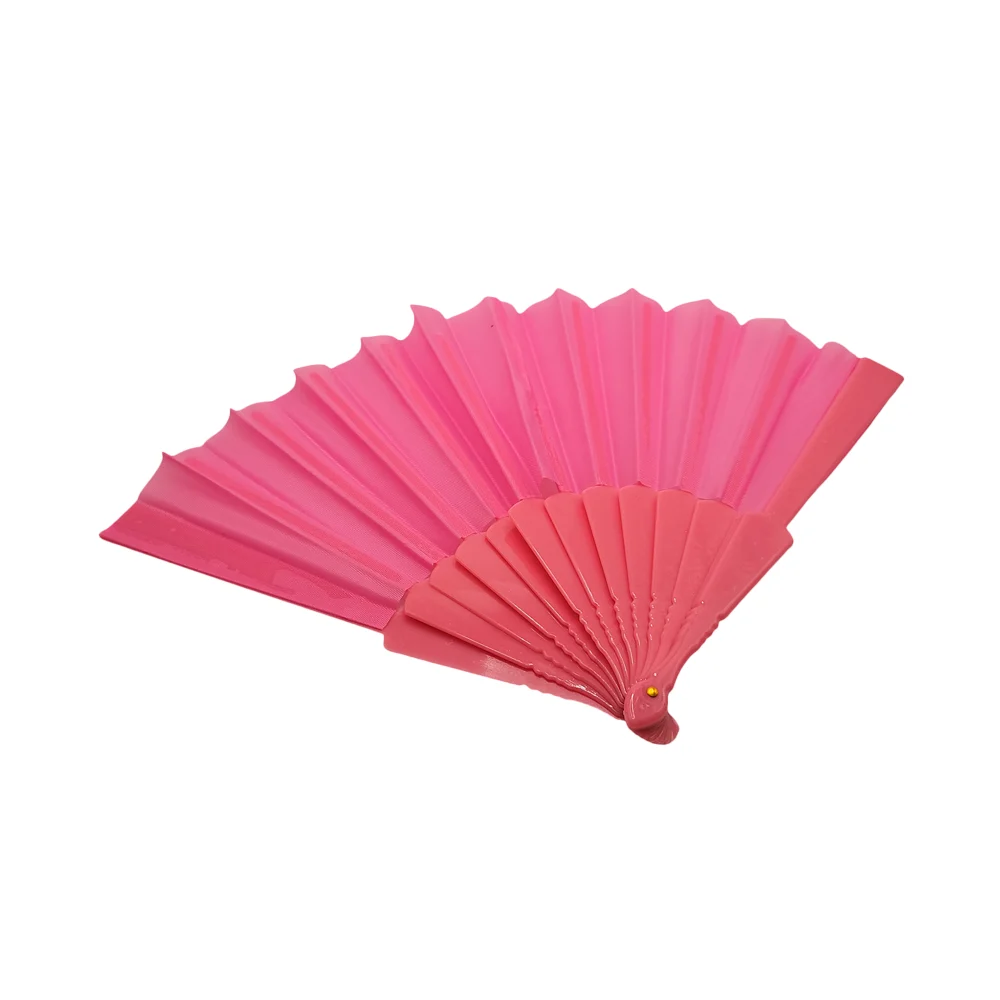1pza Abanico liso de plástico y tela, variedad de colores