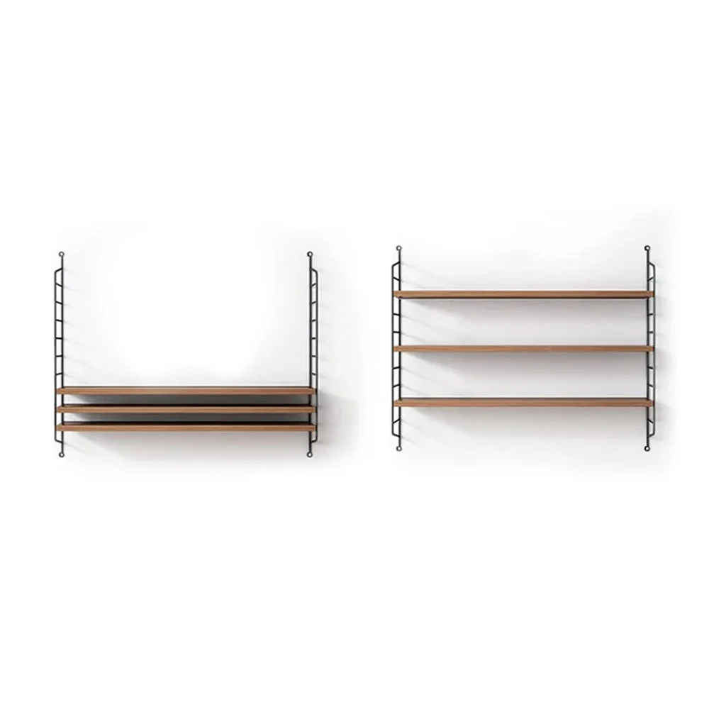Juego de 3 repisas de madera con soporte metálico 60x15x52cm / jjyp600