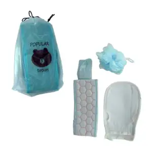 Kit 3 en 1 de baño con esponja, guante exfoliante y estropajo para el…