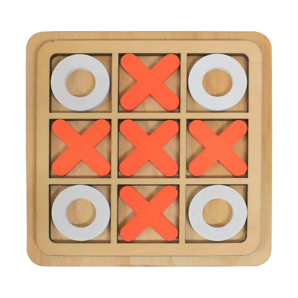 Juego interactivo cuadrado del gato cero y cruces de madera, 4x4cm / jm-2053
