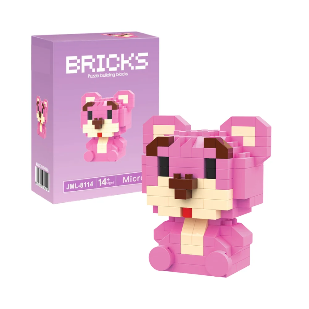 Figura de oso lotso didáctica armable con mini bloques de construcción / bricks / jml-8114