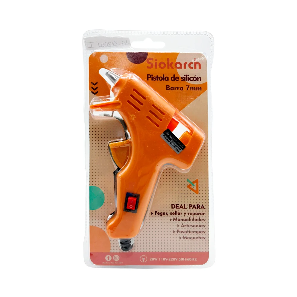 Pistola de silicón con botón de encendido-apagado, variedad de colores / 030411 / ys-201b / jq-0120w / ys-201c