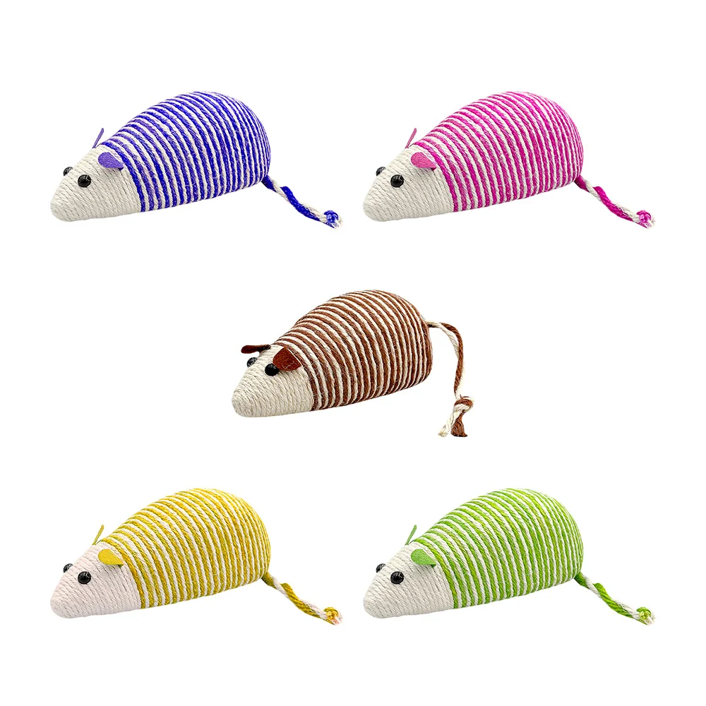 Juguete rascador con forma de ratón grande tipo cuerda para gato, variedad de colores / jr1314 / 1314