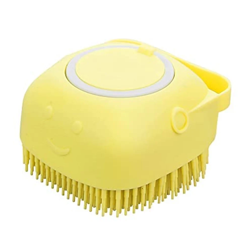 Cepillo de baño para mascotas con dispensador de shampoo, variedad de colores / silicone massage bath brush / jr2332