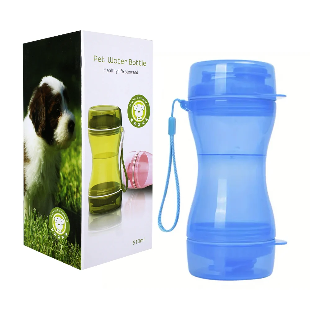Botella portátil de plástico para almacenar comida y agua para mascotas, variedad de colores / 917127