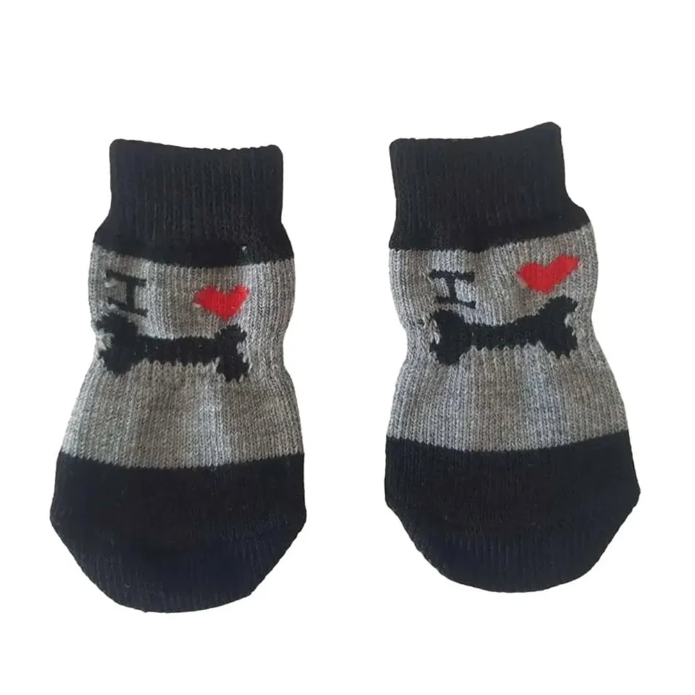 Paquete de 4 mini calcetines con goma antideslizante para mascotas, variedad de tallas y diseños / pet socks