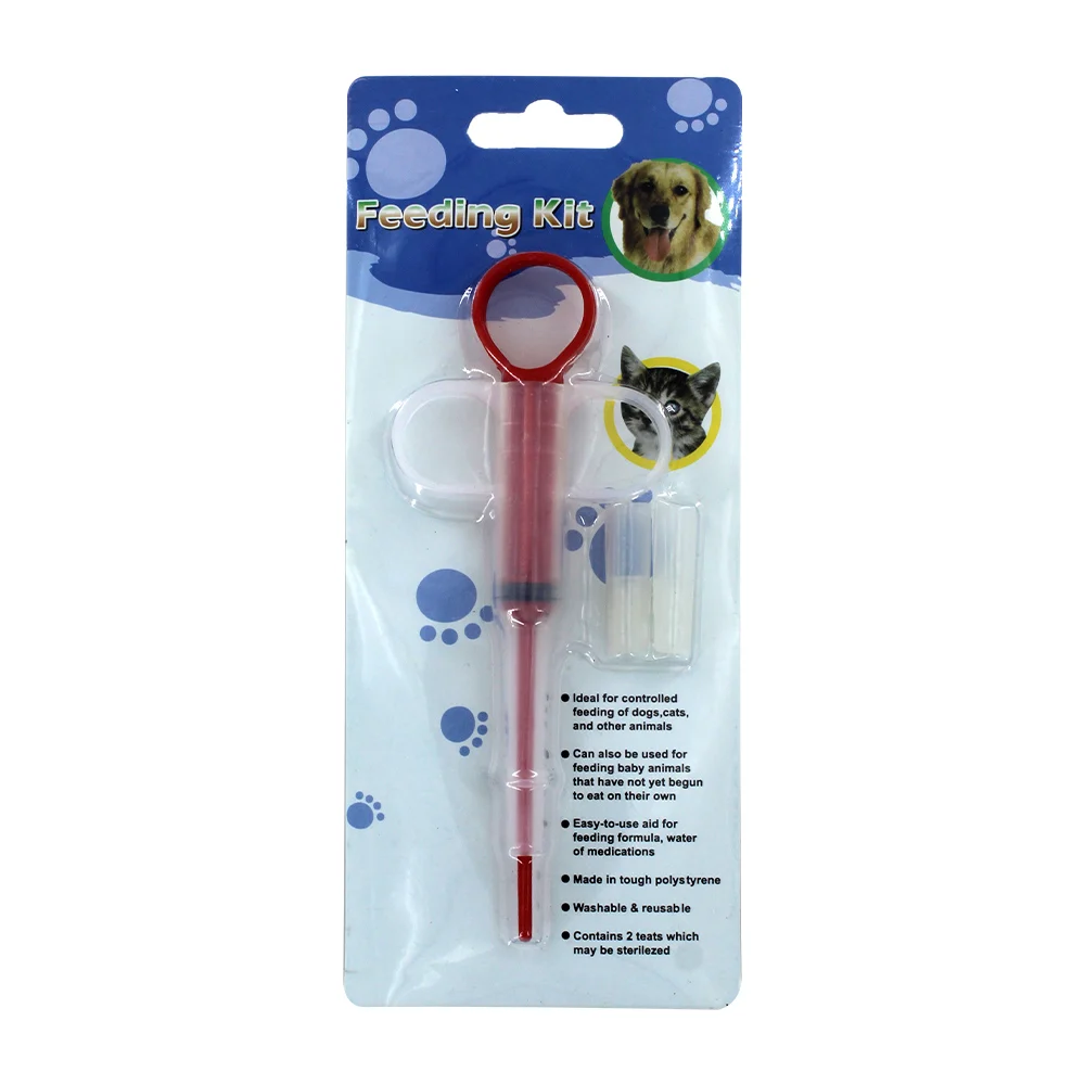 Alimentador tipo jeringa de plástico para mascotas, variedad de colores / feeding kit