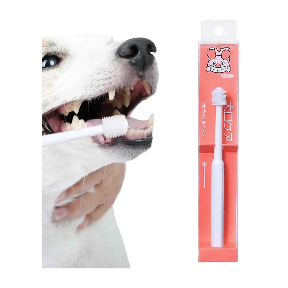 Cepillo de dientes para mascotas de silicona suave de 360 grados, variedad de colores / 917554
