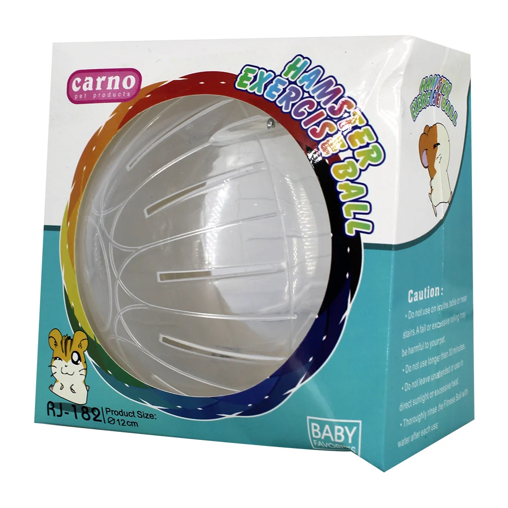 Bola esfera de plástico para hámster 12cm, variedad de colores / rj-182