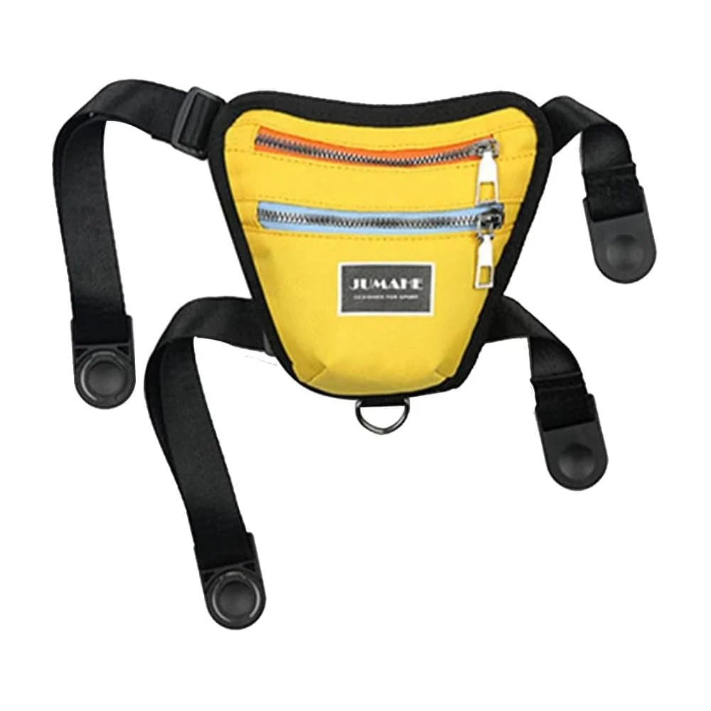 Mini mochila triangular con correas ajustables de 2 compartimentos, variedad de colores / jumahe