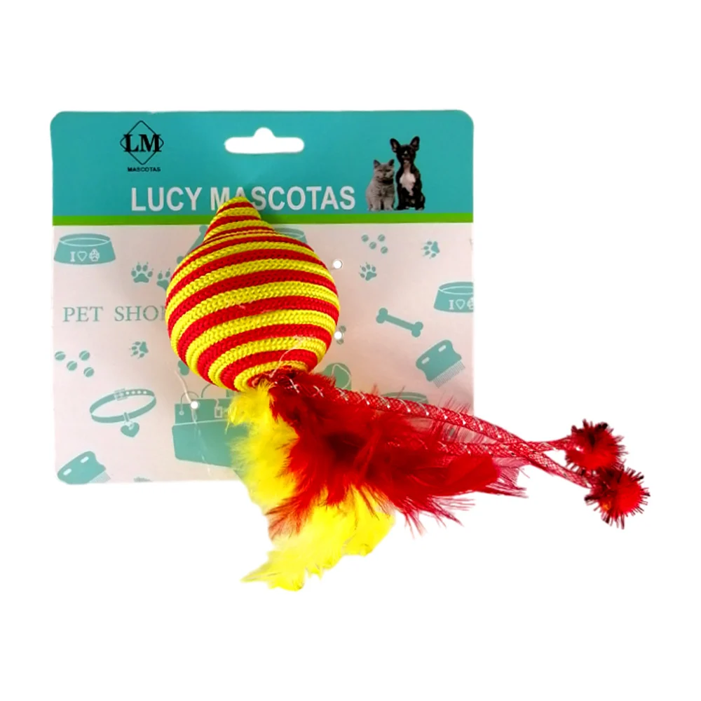 Juguete interactivo en forma de trompo con plumas para gato, variedad de colores / 918339