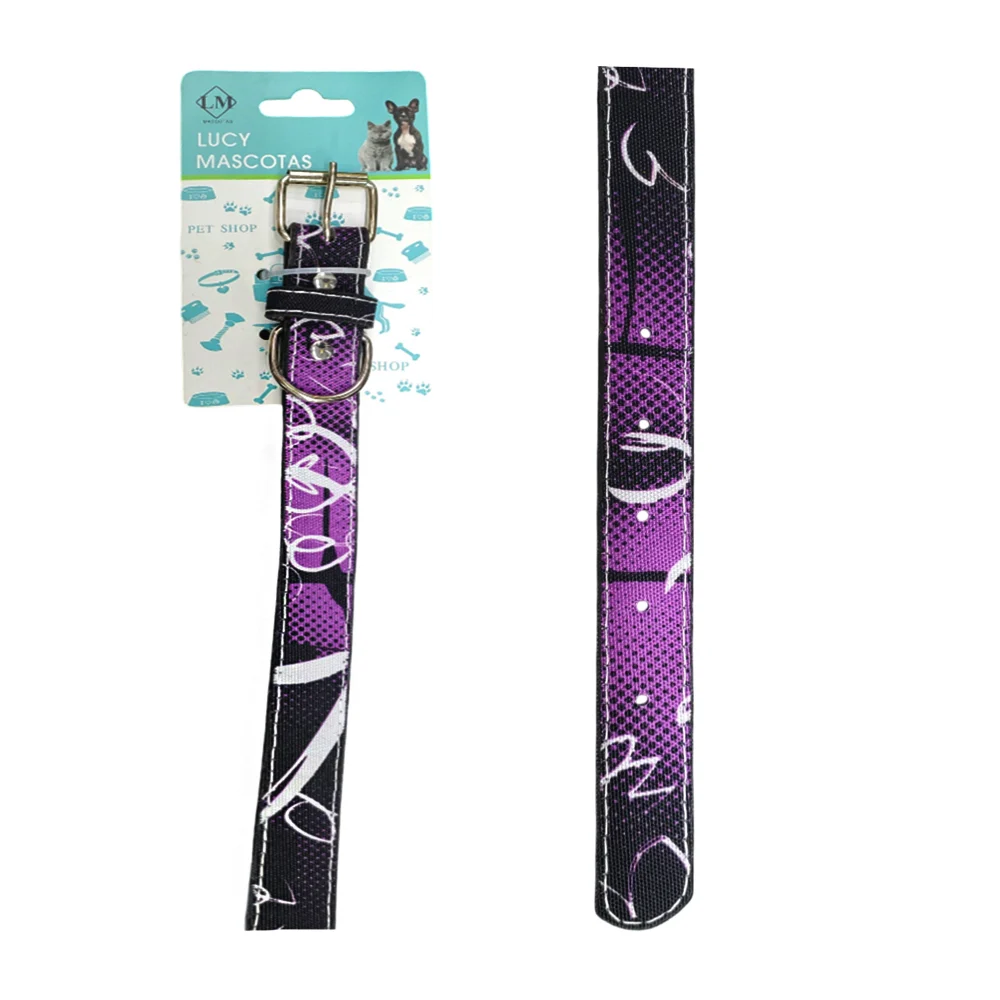Collar ajustable para mascota con estampado tipo letras 2.5x50cm, variedad de colores / jr1878
