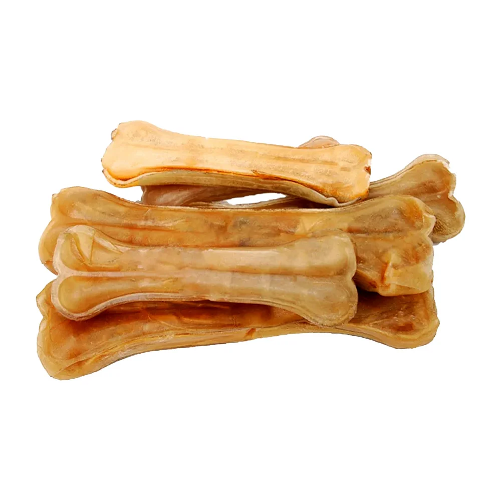 Paquete con 4 bocadillos pequeños de carnaza en forma de huesos para perro / 2305