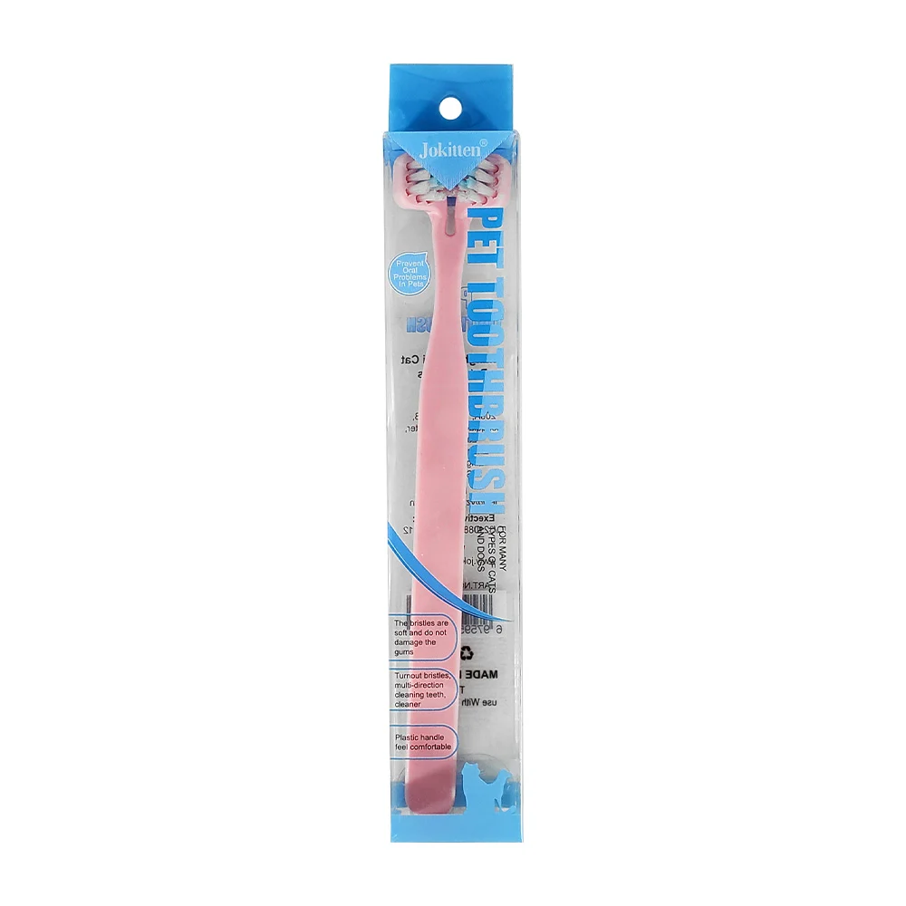 1pza Cepillo de dientes para limpieza dental de mascotas, variedad de colores / pet toothbrush