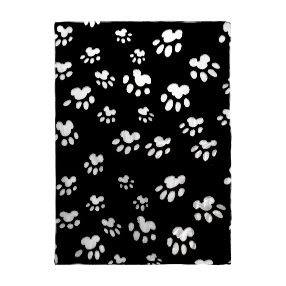 Manta cobija afelpada 90x120cm con diseño de huellas y huesos para mascota, variedad de colores / 2337