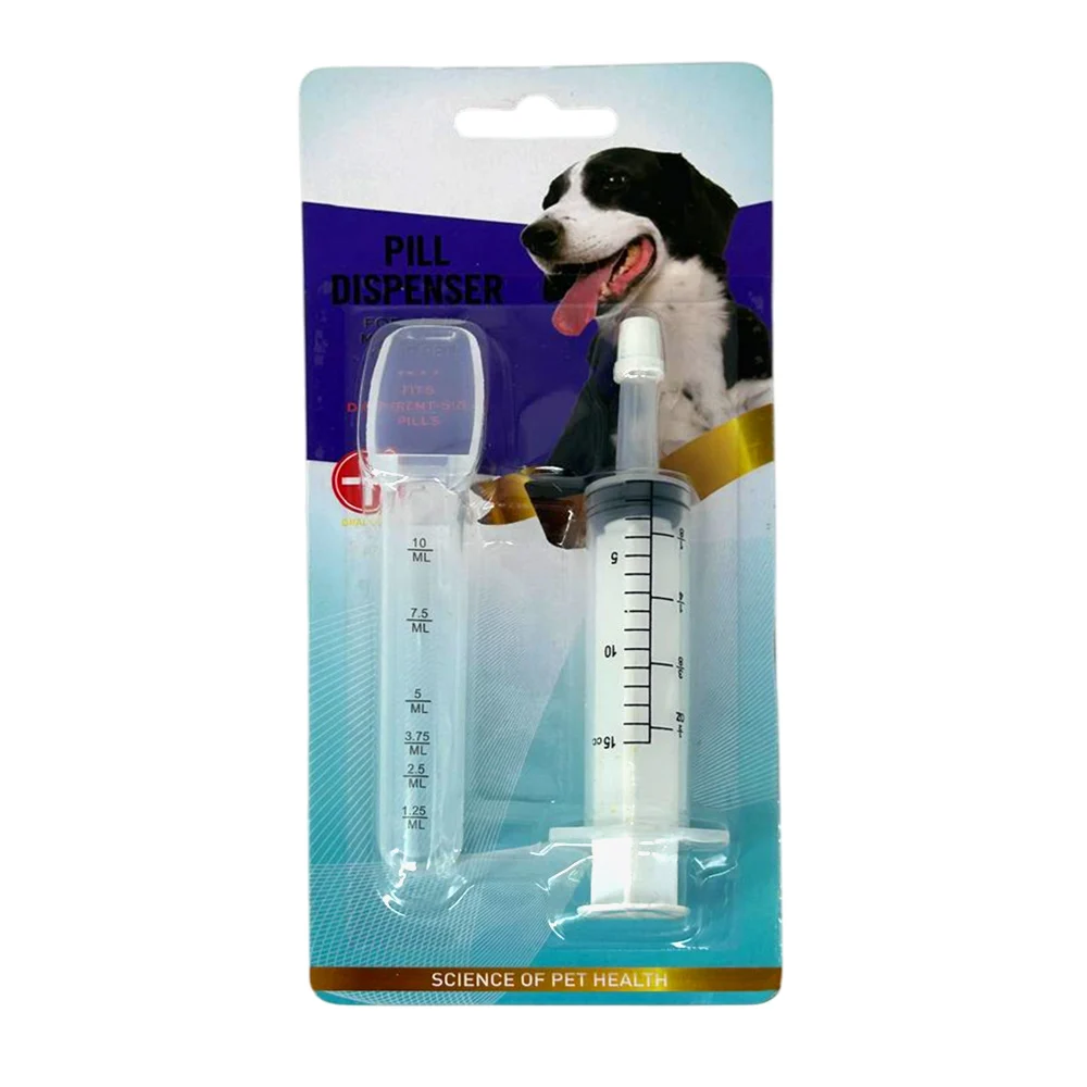 Blíster jeringa dispensador de pastillas y cuchara para medicamento de mascotas / pill dispenser / 2351