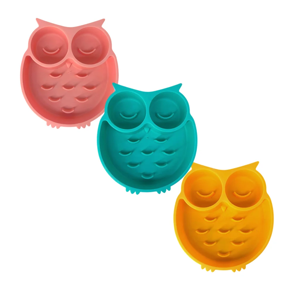 1pza Plato tazón entrenador antiasfixia en forma de búho para mascota, 17cm, variedad de colores / 2405