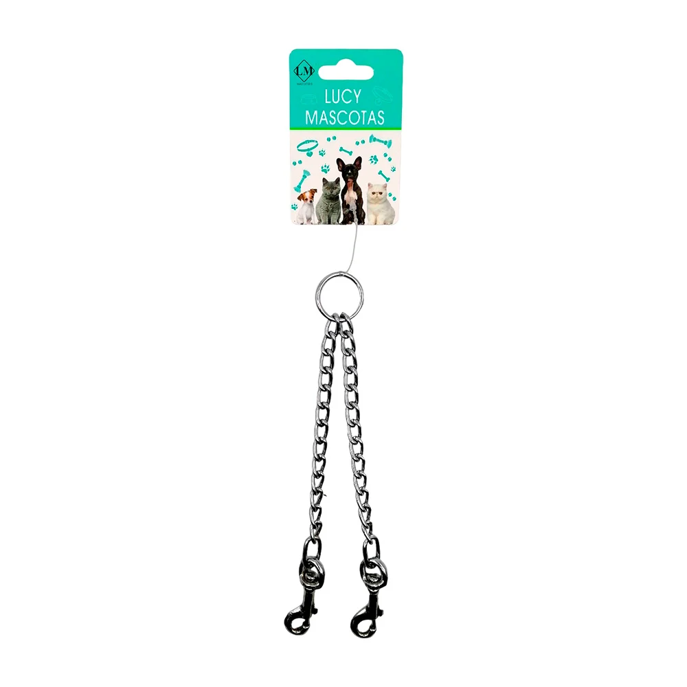 Correa cadena doble de hierro para mascotas, 20cm / jr2413