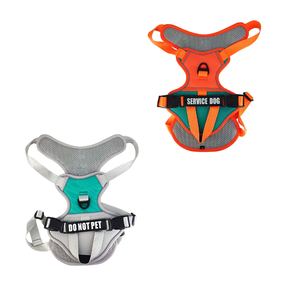 Pechera acolchonada ajustable lisa talla xl con linea reflectiva en el borde para mascotas grandes, variedad de colores / service dog / do not pet / 2420