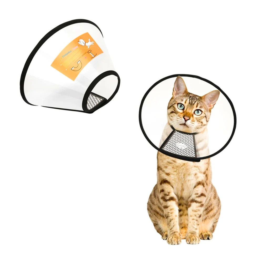 Collarín isabelino transparente +2 con velcro ajustable para mascotas, 18cm / pet protection cover / 2441