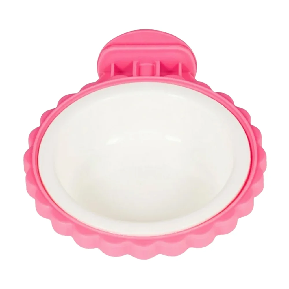 Plato cuenco bowl de plástico para colgar en jaula de mascota, 14cm, variedad de colores / 2452