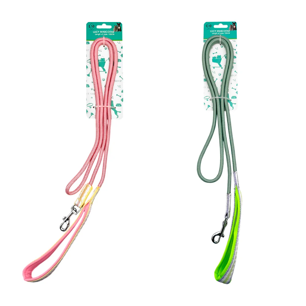 1pza Correa para mascotas estilo trenzada, con mango ergonómico y medida de 120cm, variedad de colores / lucy mascotas / 2532