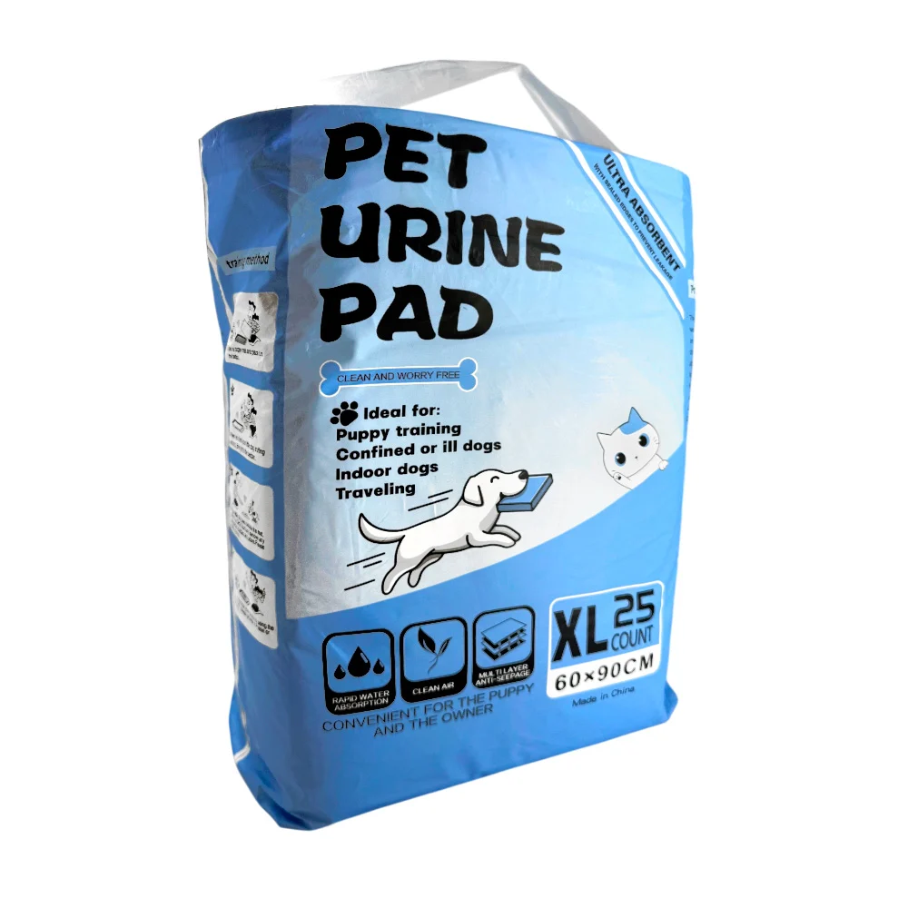 Paquete de 25 tapetes extra grandes para orina de mascota, entrenamiento, ultra absorbente y uso exterior e interior / 60x90cm / pet urine pad