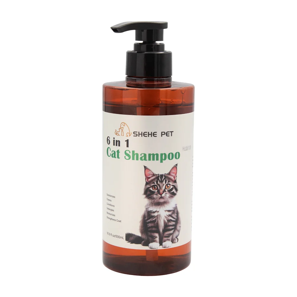 1pza Shampoo para gatos 6 en 1, para el lavado y cuidado del pelo, con 500ml, variedad de funciones / shehe pet / cat shampoo