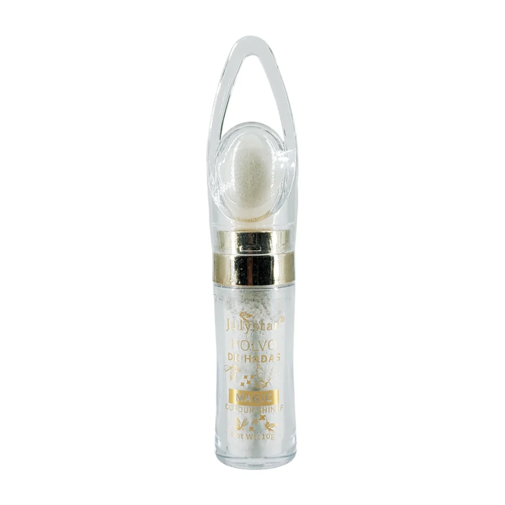 1pza iluminador polvo de hadas con aplicador de esponja, variedad de colores / js005