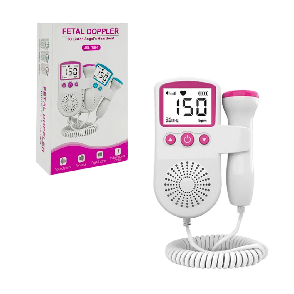 Monitor de ultrasonido cardiaco fetal / detector de frecuencia cardiaca para escuchar los latidos del bebé / fetal doppler / jsl-t501