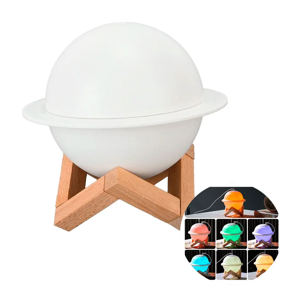 Humidificador en forma de planeta jupiter con base de plastico y colores intercambiables / jsq429