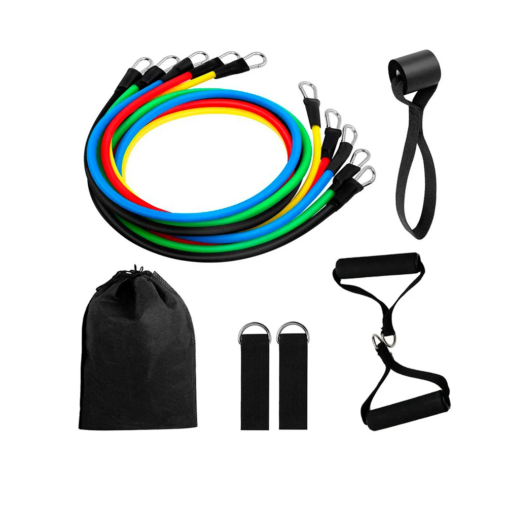 Caja con 5 ligas de resistencia para hacer ejercicio, variedad de colores / power resistance bands / jt-003 / gh4501 / mk-i-91